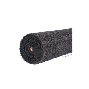 Zielona siatka ochronna przeciw kretom o wymiarach 2x200 metrów z gęstym splotem 30g/m², wraz ze 100 kotwami do mocowania w ziemi