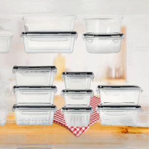 Zestaw 12 plastikowych pudełek na żywność (śniadaniówek) w różnych kolorach, hermetyczne pojemniki do przechowywania i transportu posiłków, idealne do pracy, szkoły i podróży