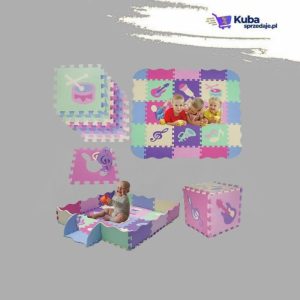 Kolorowa mata piankowa edukacyjna o grubości 2cm z 25 puzzlami EVA, bezpieczna mata do kojca dla dzieci z funkcją 3w1 - zabawa, nauka i ochrona podłogi