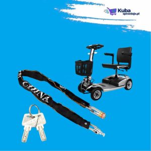 zapięcie blokada do roweru motocykla zabezpieczenie 2 x kluczyk mocne 65 cm