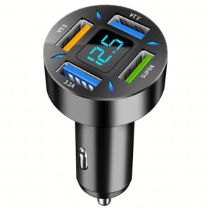 szybka mocna Ładowarka 3.1a samochodowa led lcd 4 x usb 66w quick charge