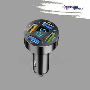 szybka mocna Ładowarka 3.1a samochodowa led lcd 4 x usb 66w quick charge
