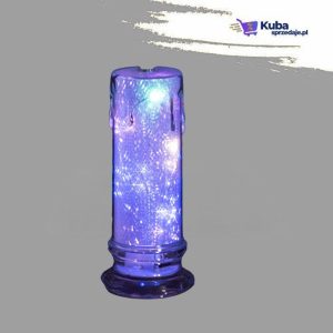 Świeczka Elektryczna Wkład do Zniczy 19,5cm Świeca Led na Baterie Brokatowa