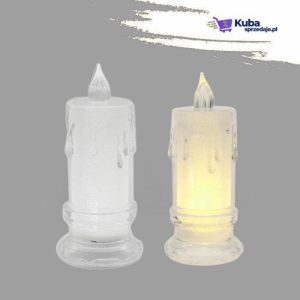 12x Świeczka elektryczna wkład do zniczy 11 cm Świeca led na baterie brokatowa