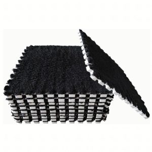 12x puzzle piankowe eva mata pluszowa dywan podłogowa czarne 30x30cm